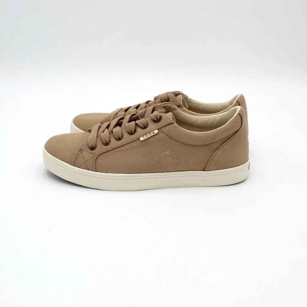 Taos Starsky Sneaker Mens 10 Brown Canvas Lace Up Comfort Casual Shoe Minimalist